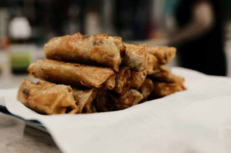 Football favorites in egg roll wrappers